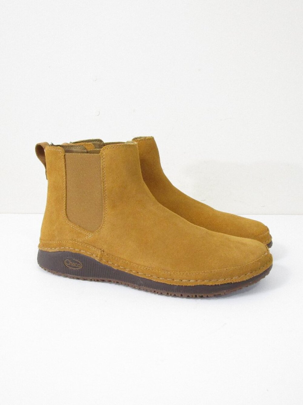 Chaco Womens Tan Brown Suede Leather Paonia Chelsea Slip On Ankle Boots Size 11